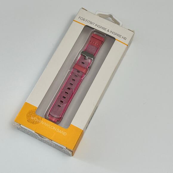 Pink Woven Nylon Watch Band for Fitbit Inspire & Inspire HR - Picture 1 of 7